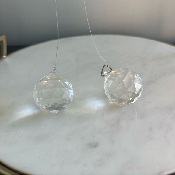 Feng Shui Faceted Crystal Ball Rainbow Prism Hanging Sun Catcher 2” Spheres Set - Picture 11 of 15
